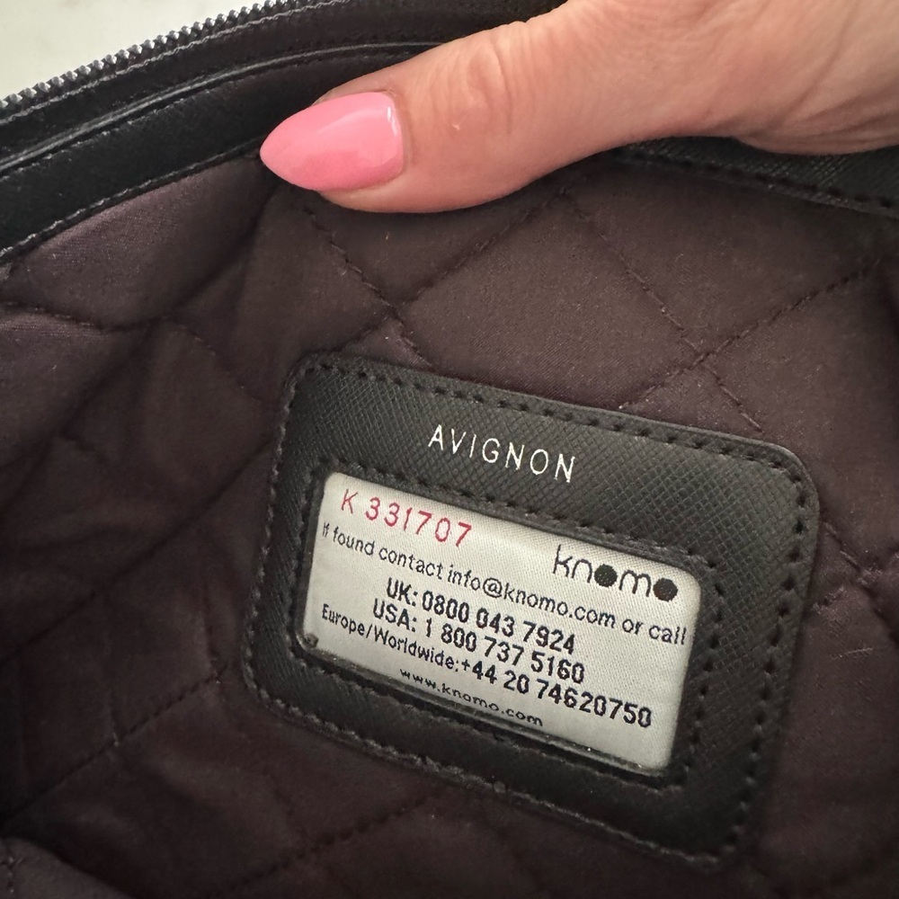 Knomo London Avignon Quilted Laptop Bag Black - Picture 6 of 7